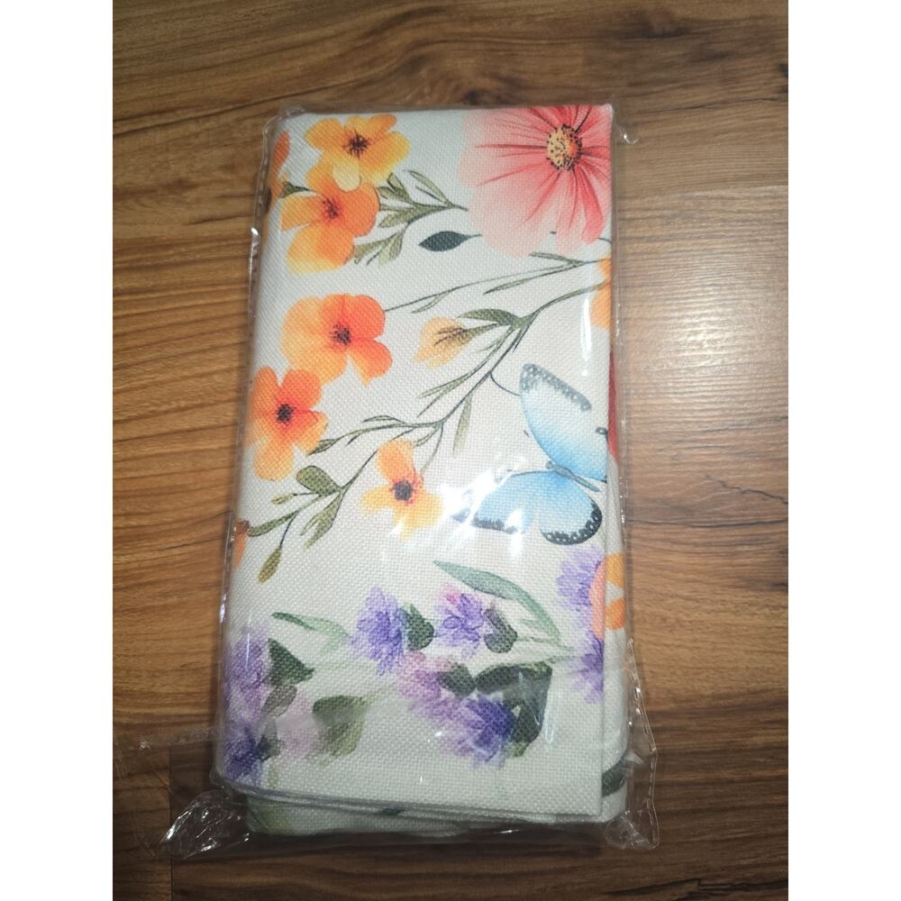 2Pcs Spring Wildflower Pillow Cover Floral Butterfly Throw Pillow Case 18x18 - Picture 4 of 4